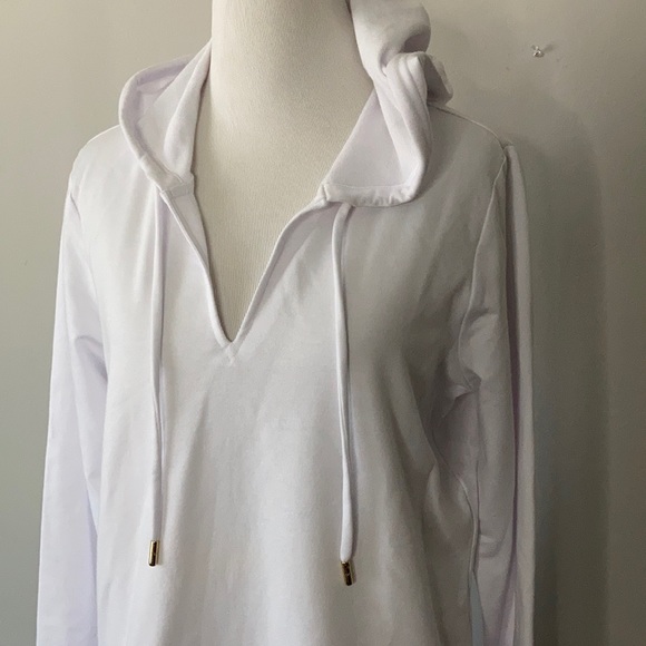 NWT Michael Kors Classic White Hoodie Med - Picture 4 of 6